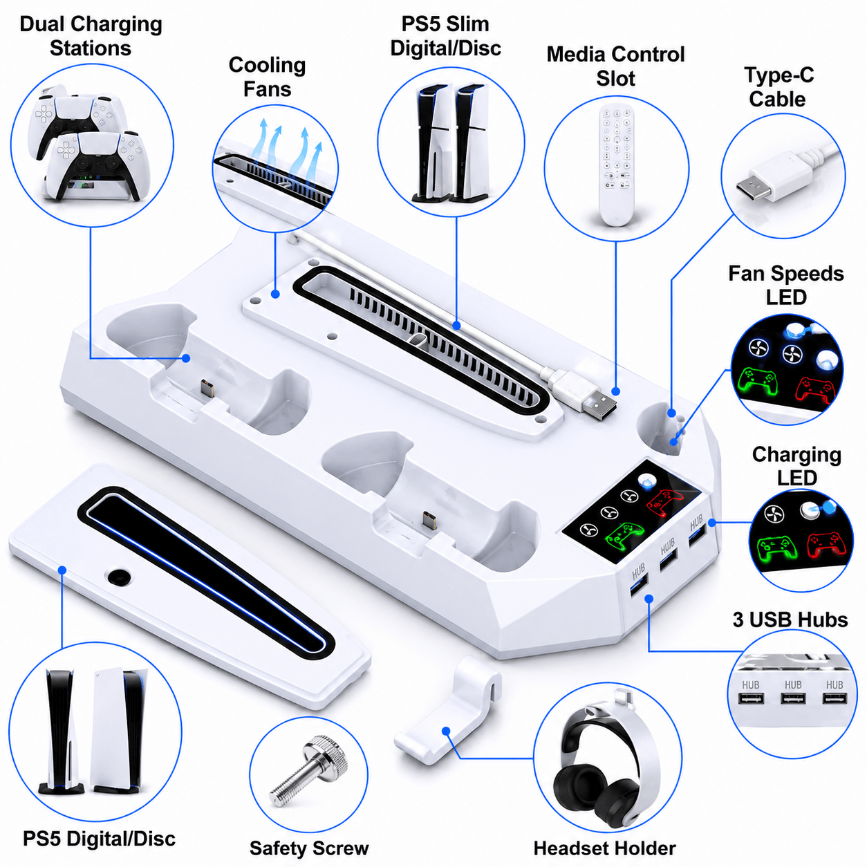 PS5 Cooling Stand for PS5 Slim / Fat Edition - Image 2